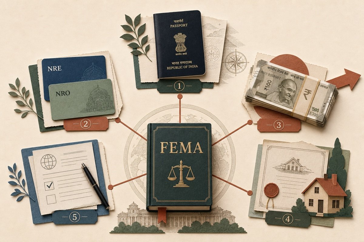 Editorial illustration for 5 Most Important FEMA Rules Every NRI Must Know